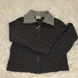 LOFT Charcoal Jacket with Light Gray Collar